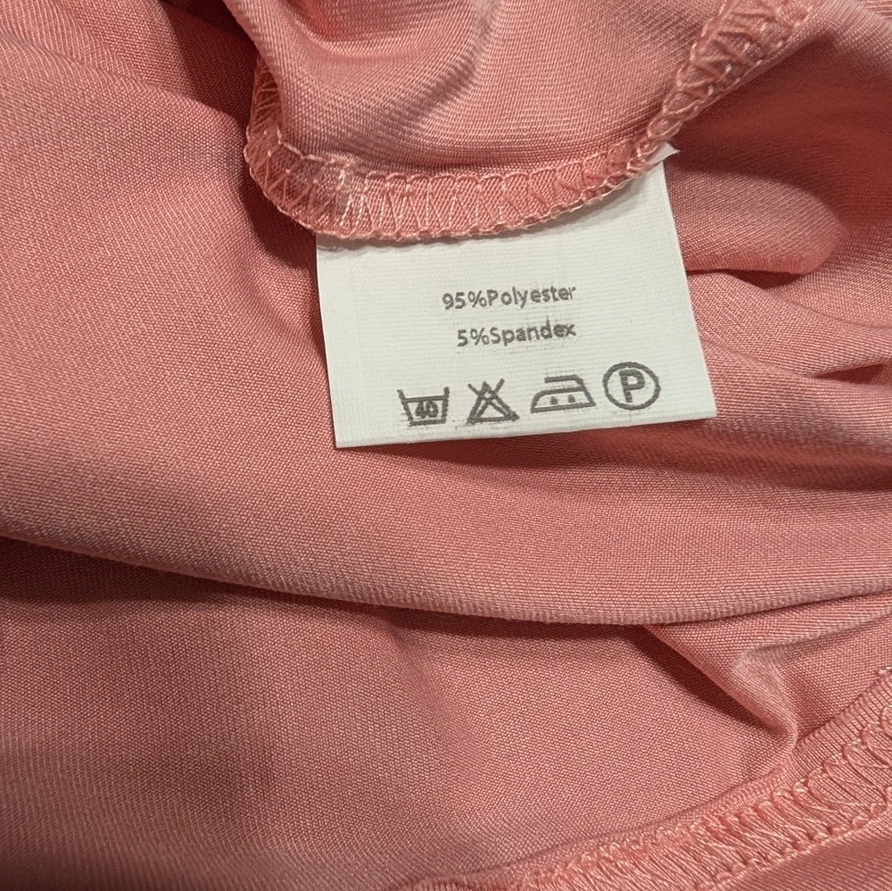 Glory Sunshine Petal Pink Asymmetrical Ruched Bodycon‎ Cocktail Dress Size Large